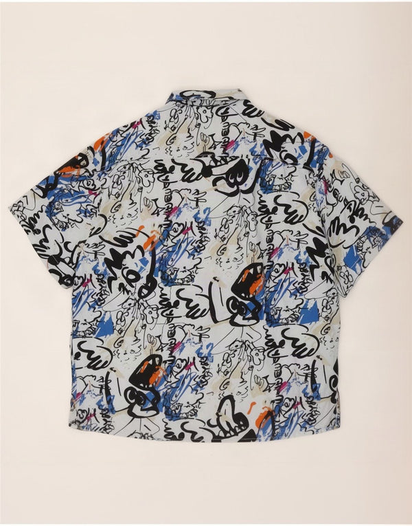 Element Herren-Kurzarmhemd mit abstraktem Muster, kleine blaue Viskose