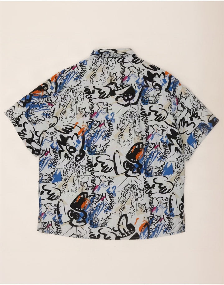 Element Herren-Kurzarmhemd mit abstraktem Muster, kleine blaue Viskose