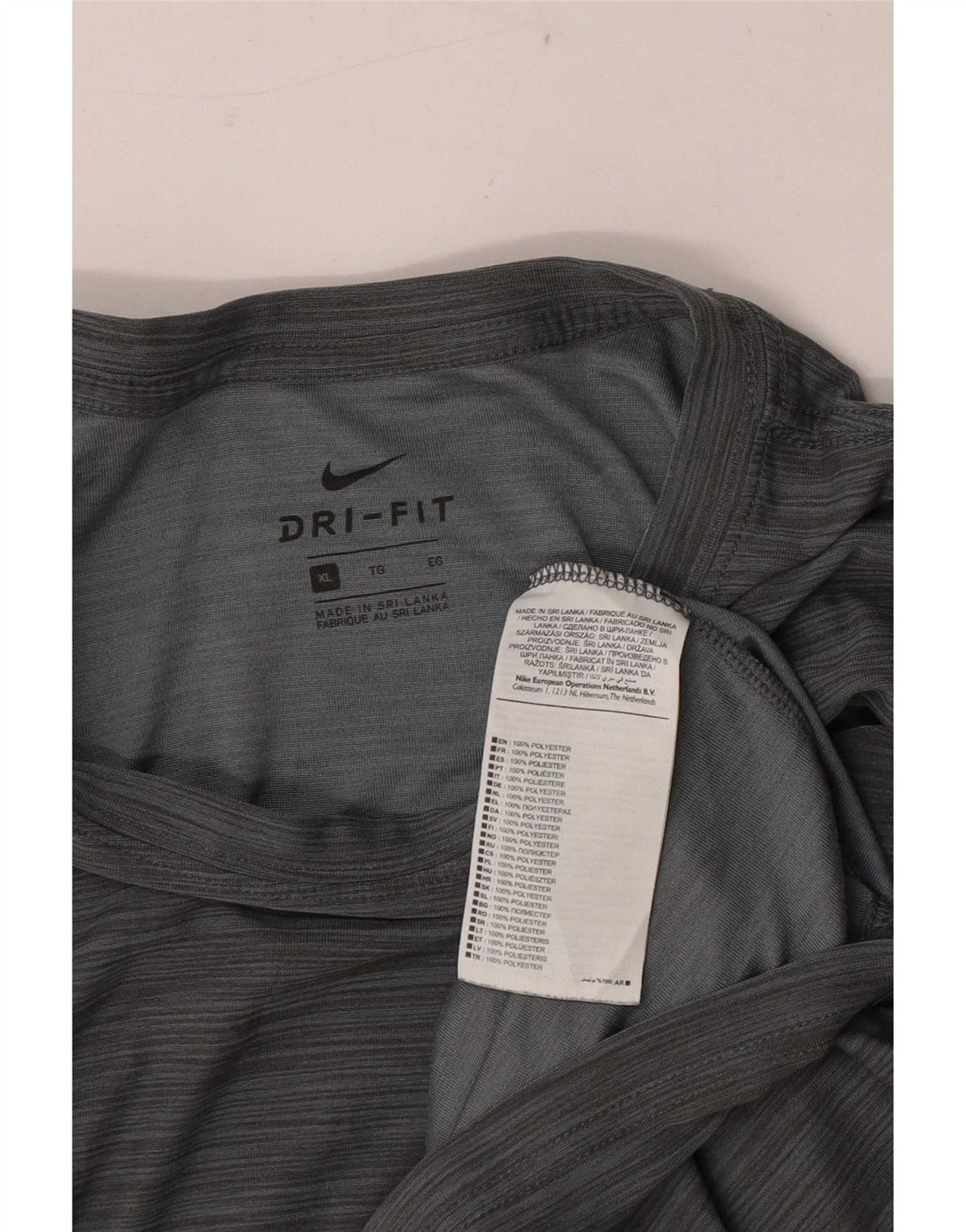 Nike Herren Dri Fit T-Shirt Top XL Grau geflecktes Polyester