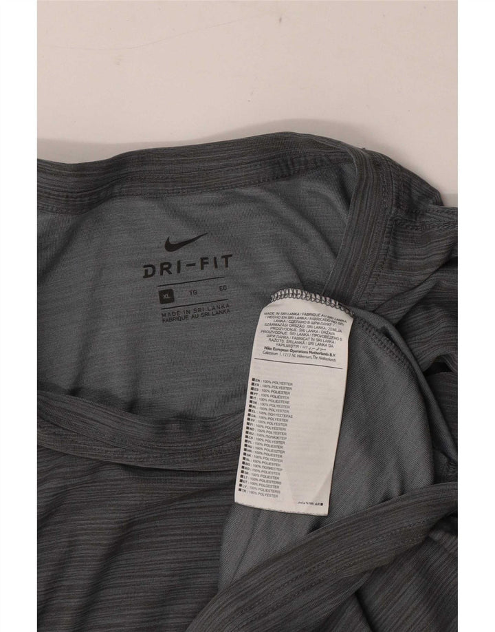 Nike Herren Dri Fit T-Shirt Top XL Grau geflecktes Polyester