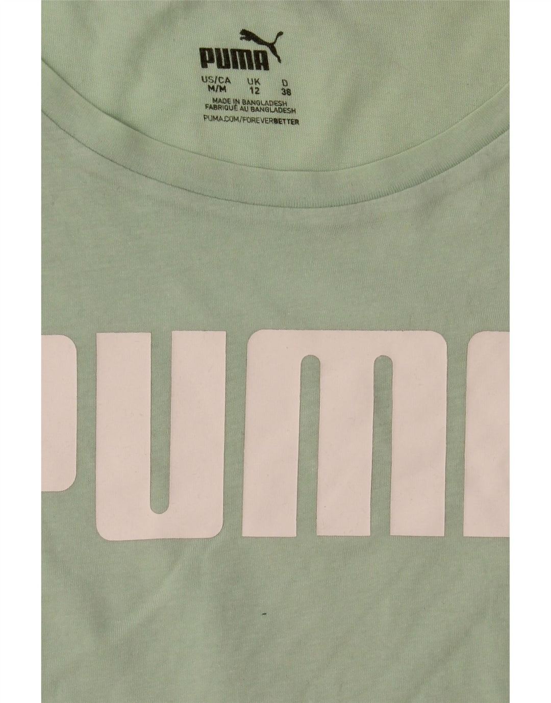 Puma Damen Graphic T-Shirt Top UK 12 Mittelgrün