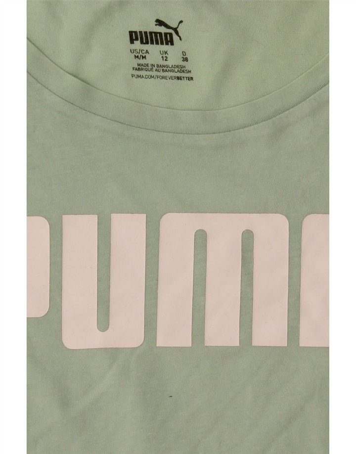 Puma Damen Graphic T-Shirt Top UK 12 Mittelgrün