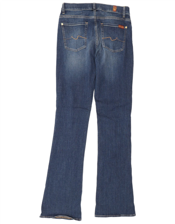 7 For All Mankind Damen Bootcut-Jeans W28 L34 Blaue Baumwolle