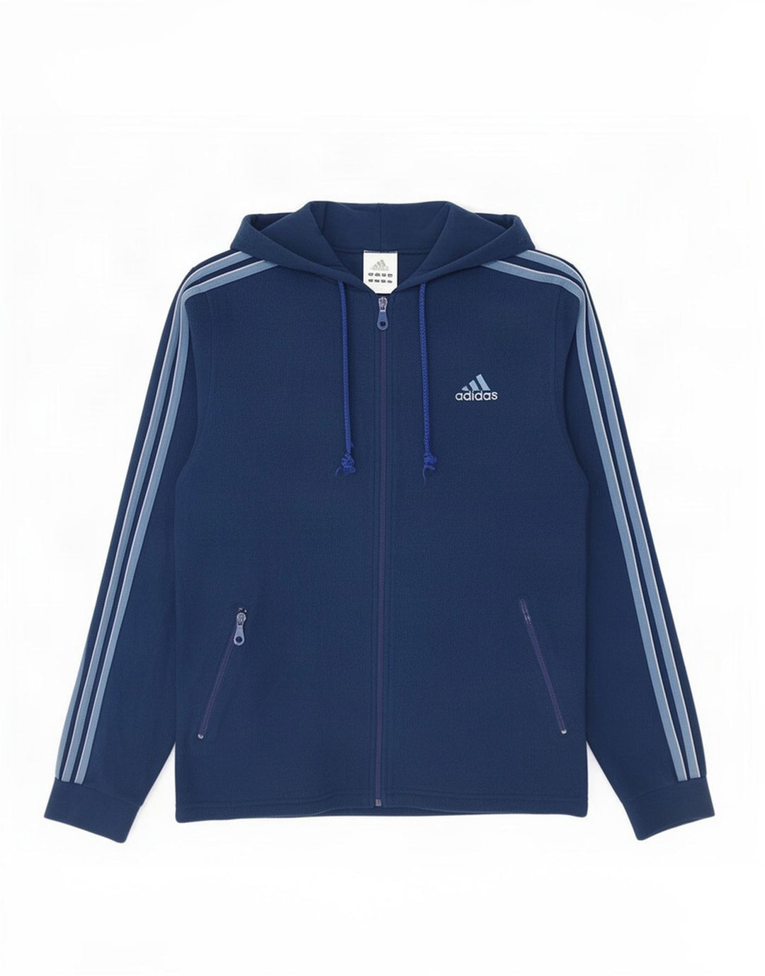 Adidas Herren Kapuzen-Fleecejacke UK 34/36 Small Marineblau Polyester