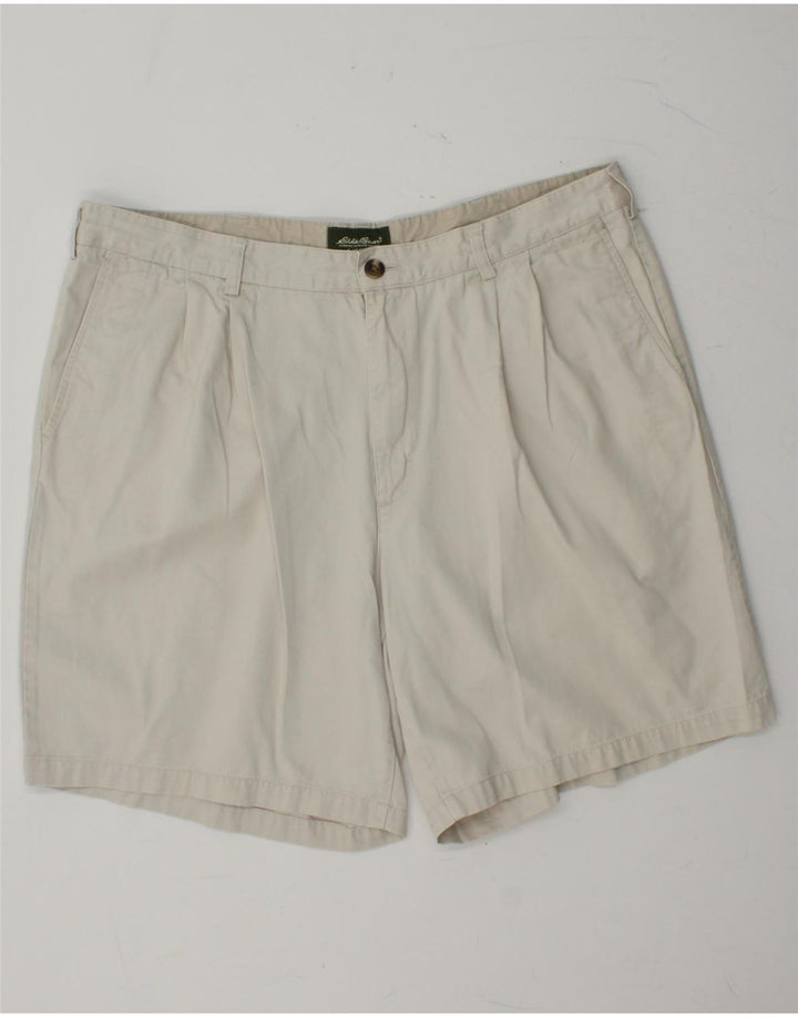 EDDIE BAUER Herren Pegged Chino Shorts W40 XL Weiße Baumwolle