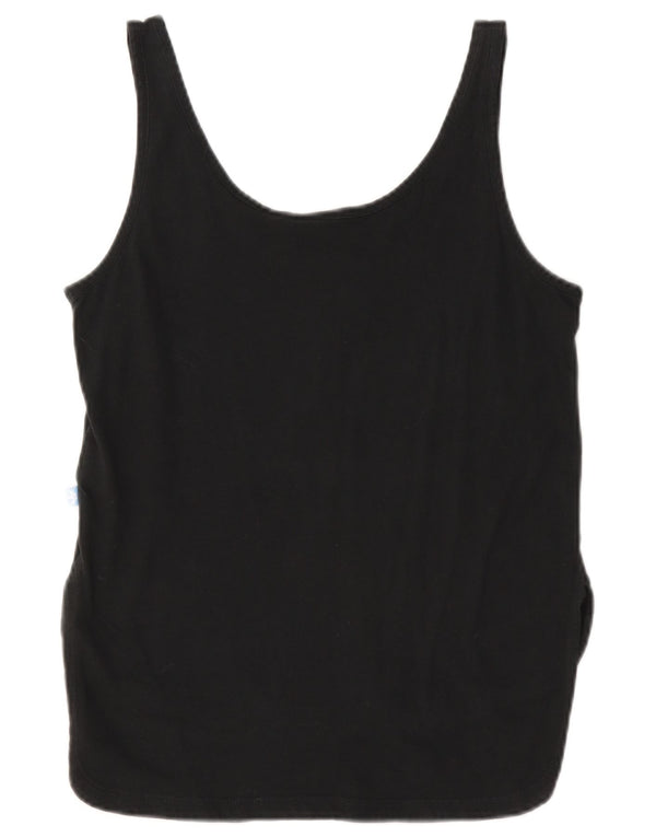 Adidas Damen Graphic Vest Top UK 10 Small Schwarz Baumwolle