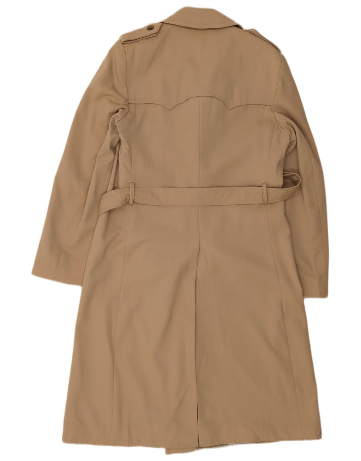 Vintage Herren Zweireiher Mantel UK 38 Mittelbeige Schurwolle