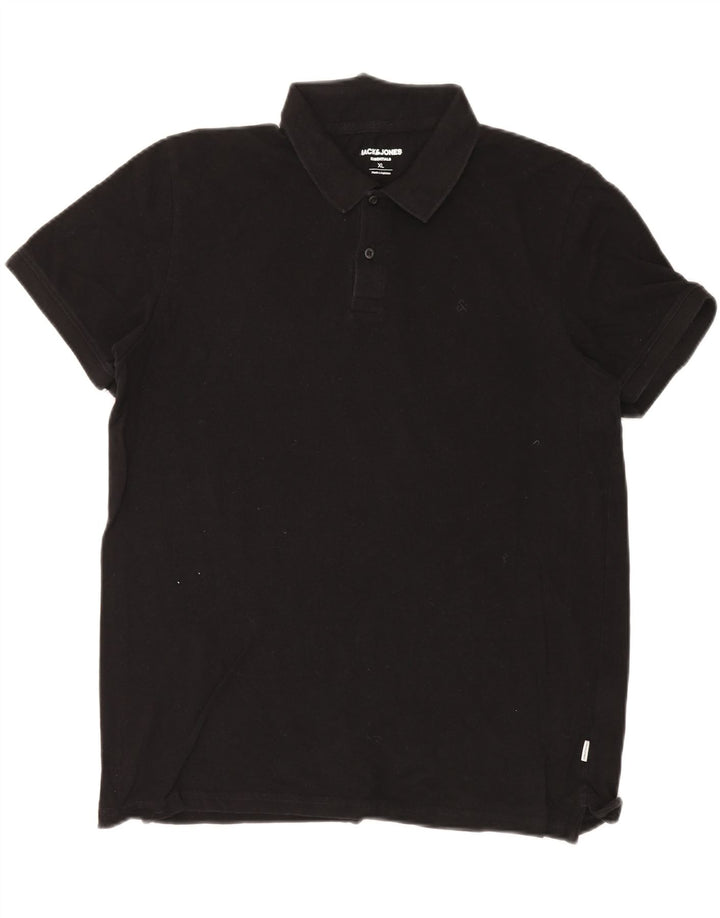 JACK & JONES Herren Poloshirt XL Schwarz Baumwolle