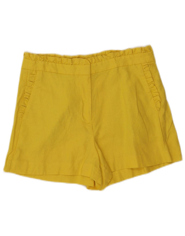 J. Crew Damen-Freizeitshorts mit hoher Taille, US 4, Größe S, W29, gelbes Leinen