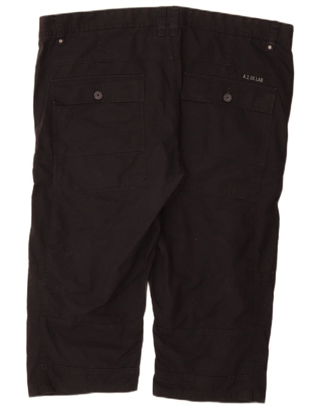 ANGELO LITRICO Herren Cargo Bermuda Shorts EU 58 4XL W42 Schwarze Baumwolle
