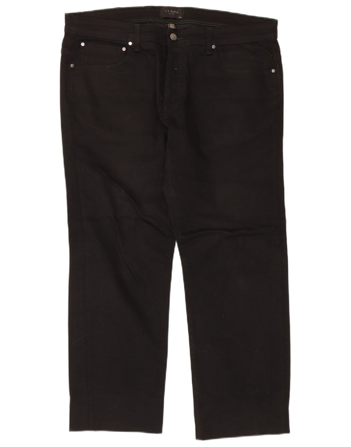 Ted Baker Herren Straight Jeans W36 L26 Schwarze Baumwolle
