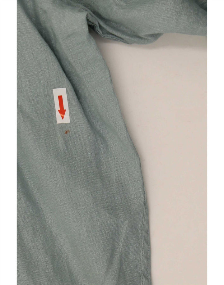 Reiss Herren-Hemd mit normaler Passform, mittelblaues Leinen