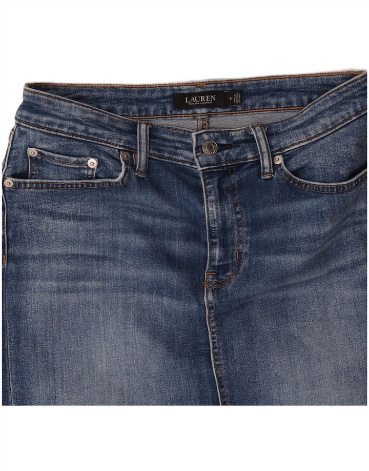 RALPH LAUREN Damen Jeansrock US 8 Medium W30 Blaues Polyester