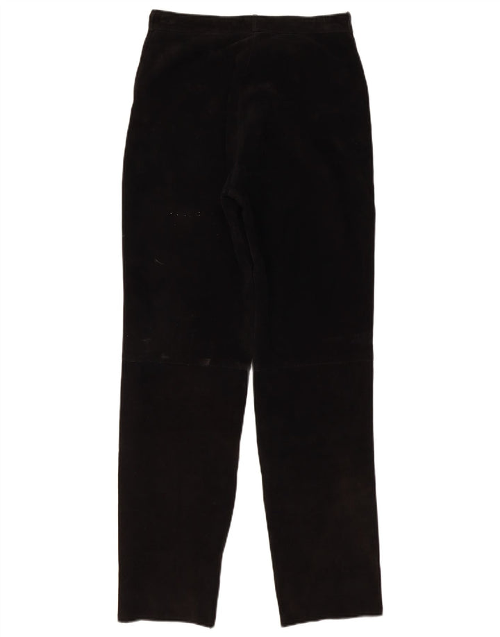 JONATHAN CHRISTOPHER Womens High Waist Suede Trousers W28 L30 Black