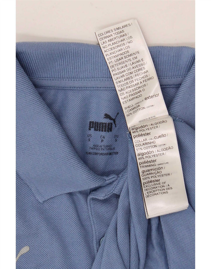 Puma Herren Kurzarm-Poloshirt mit normaler Passform, Größe S, Blau, Baumwolle