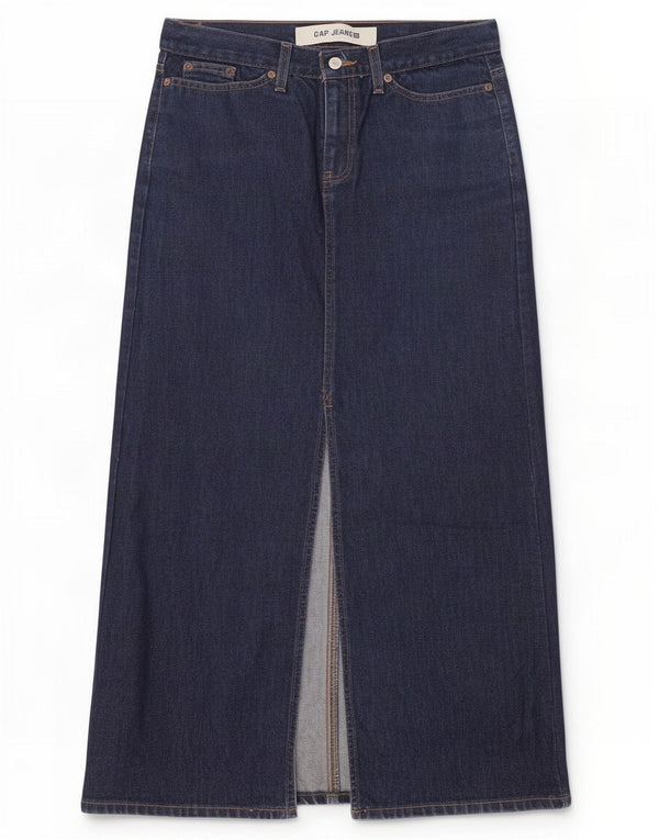 Gap Damen Denim-Maxirock UK 10 Small W32 Blaue Baumwolle