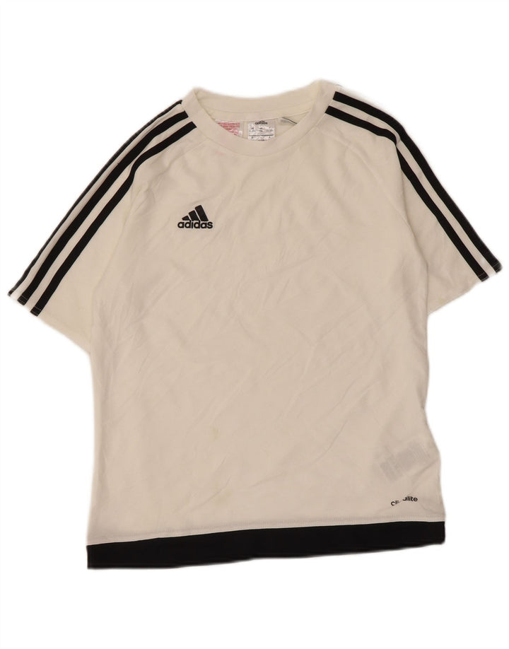 Adidas Climalite T-Shirt für Jungen, 11–12 Jahre, weißes Colourblock-Polyester