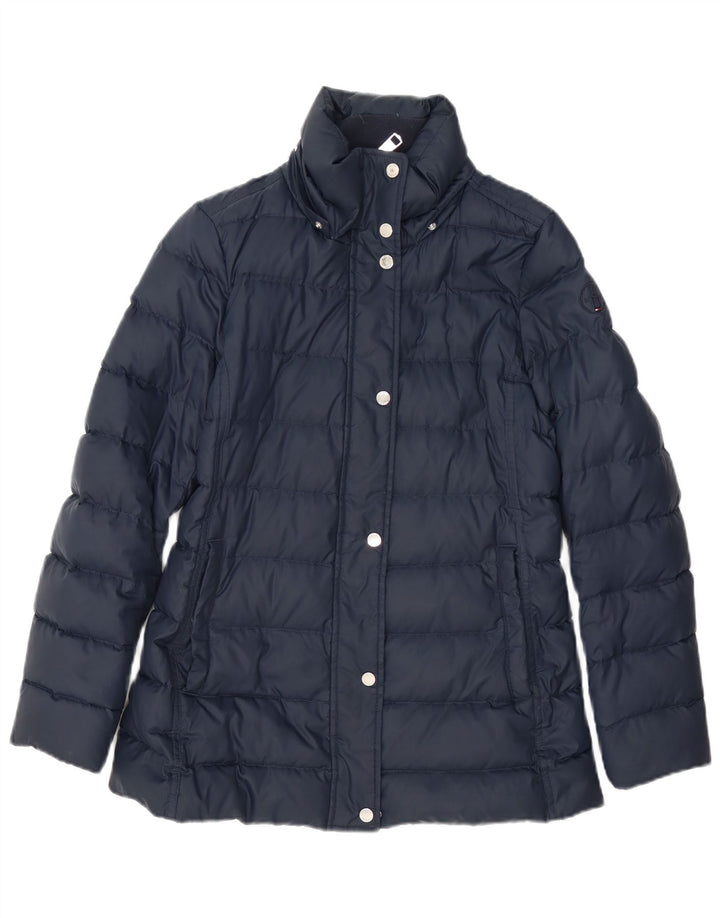 Tommy Hilfiger Damen Übergroßer gepolsterter Mantel UK 10 Small Marineblau Polyester