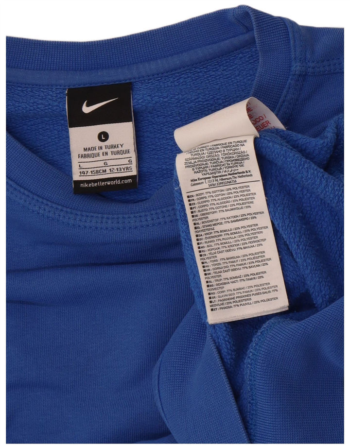 Nike Sweatshirt-Pullover für Jungen, 12–13 Jahre, groß, blaue Baumwolle