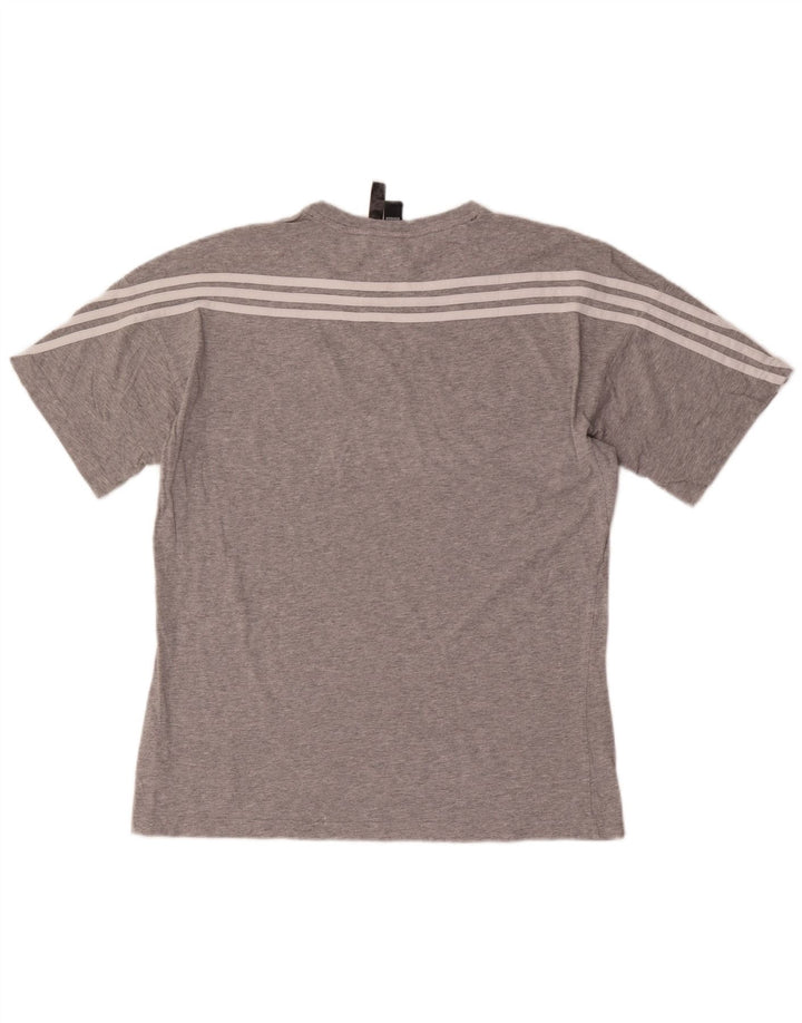 Adidas Herren T-Shirt Top Mittelgrau gefleckte Baumwolle