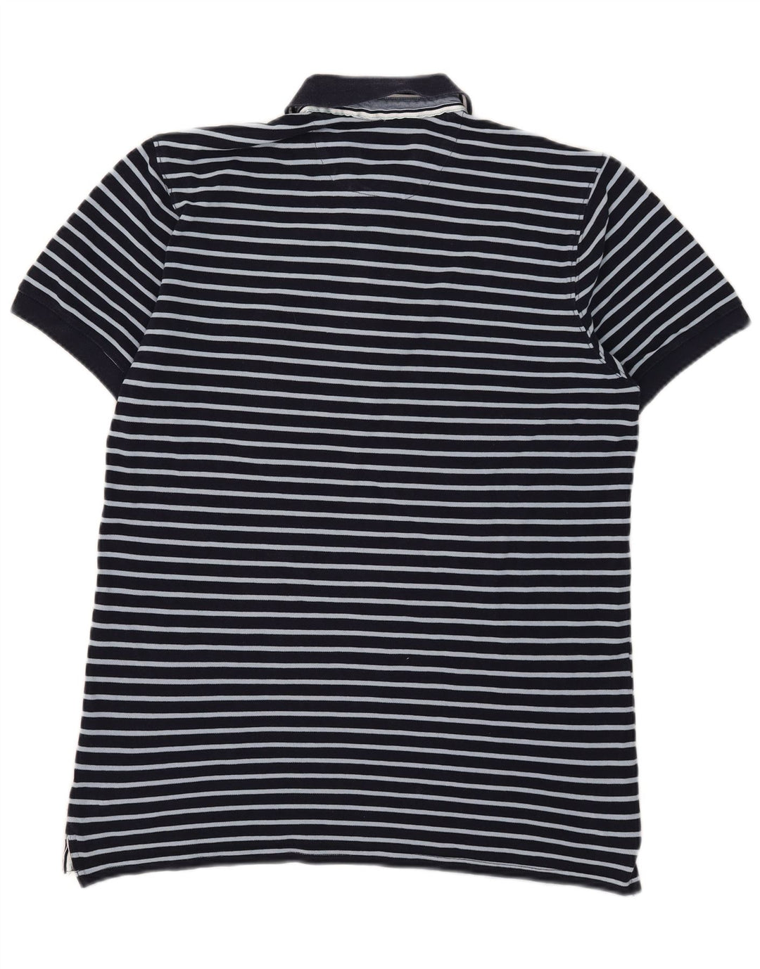 Massimo Dutti Herren-Poloshirt, groß, marineblau gestreift