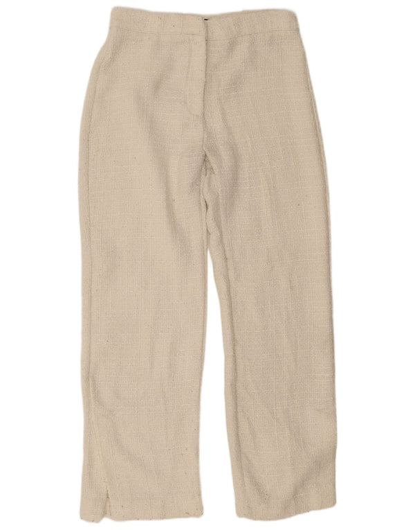 Gerade Freizeithose für Damen von Zara, Größe L, W30, L31, Weiß, Polyester