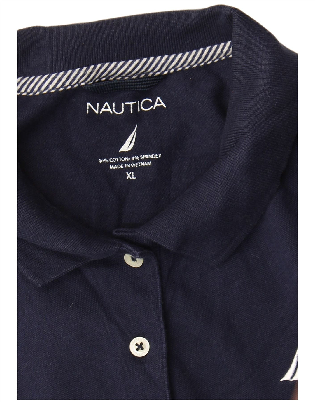 NAUTICA Damen Poloshirt UK 18 XL Marineblau Baumwolle