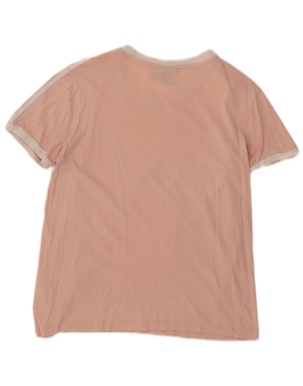 Adidas Damen Übergroßes T-Shirt Top UK 10 Small Rosa Baumwolle