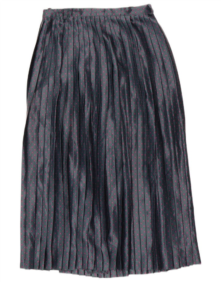 Haupt Damen Messerfaltenrock W28 Mittelgrün geblümt