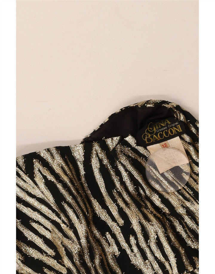 GINA BACCONI Damen Trägerloses Kleid UK 12 Medium Schwarz Animal Print