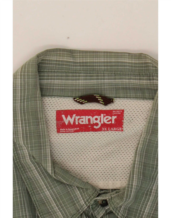 Wrangler Herren Kurzarmhemd 3XL Grün gestreift