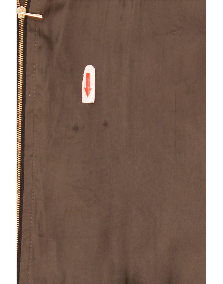 Übergroße Bomberjacke für Damen von Zara, UK 10, Small, Khaki, Colourblock-Polyester