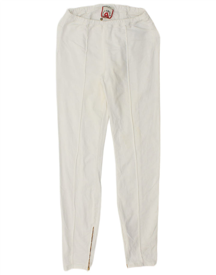 VINTAGE Womens Leggings W27 L28 White Cotton