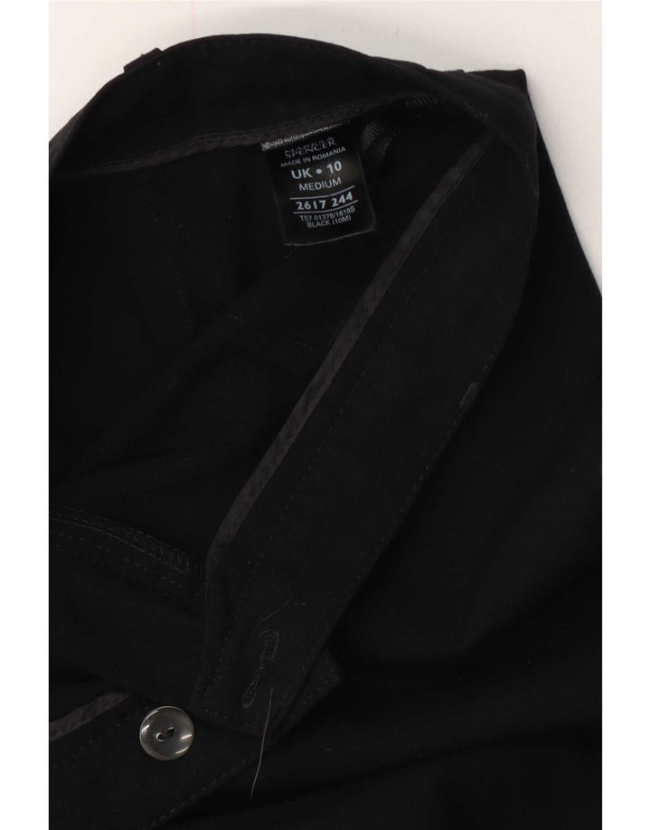 Marks & Spencer Damen Bootcut-Anzughose UK 10 Small W27 L29 Schwarz