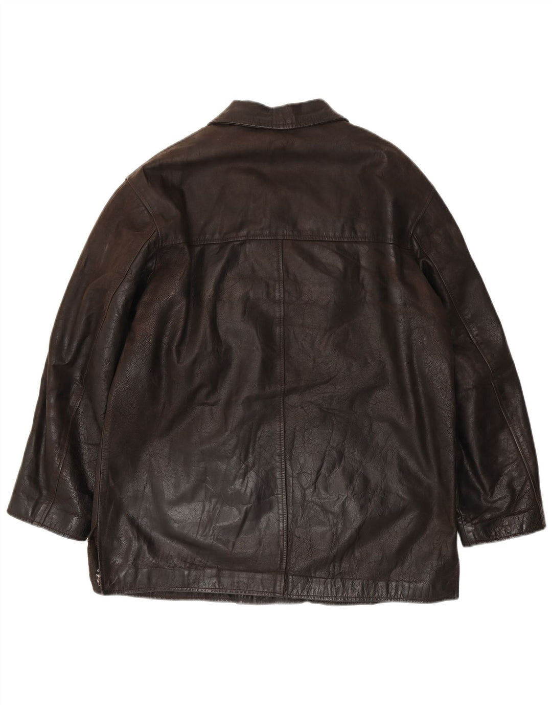 Vintage Herren Lederjacke IT 54 2XL Braunes Leder