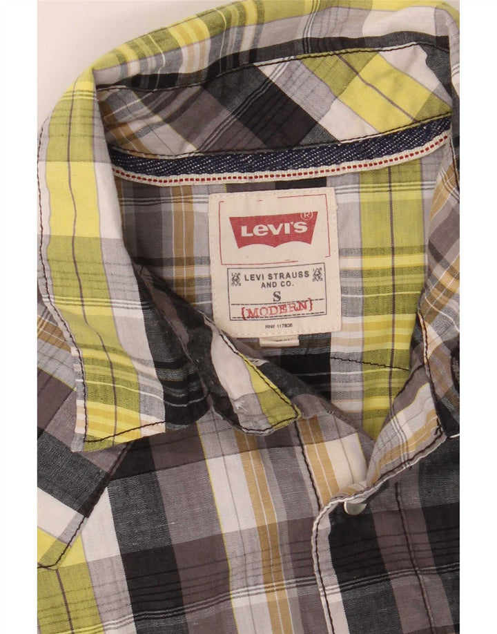 Levi's Herren-Modern-Hemd, klein, grau kariert, Baumwolle