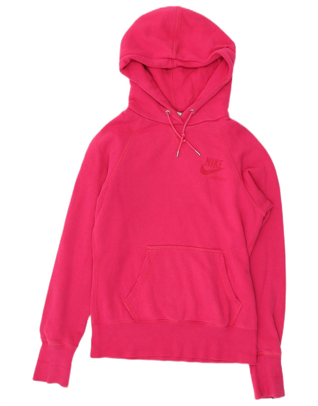 NIKE Womens Hoodie Jumper UK 14 Medium Pink