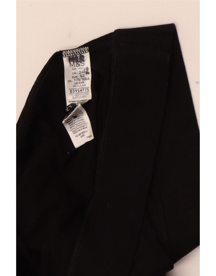 Marks & Spencer Damen Leggings UK 24 4XL Schwarze Baumwolle