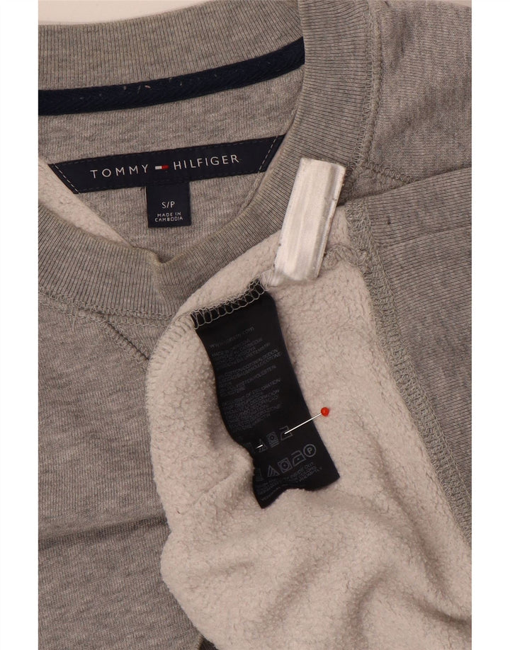 Tommy Hilfiger Herren-Sweatshirt-Pullover, klein, grau gefleckte Baumwolle