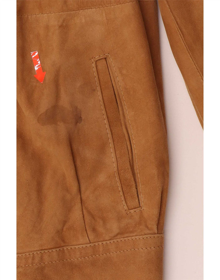 Vintage Herren Wildlederjacke IT 46 Small Beige
