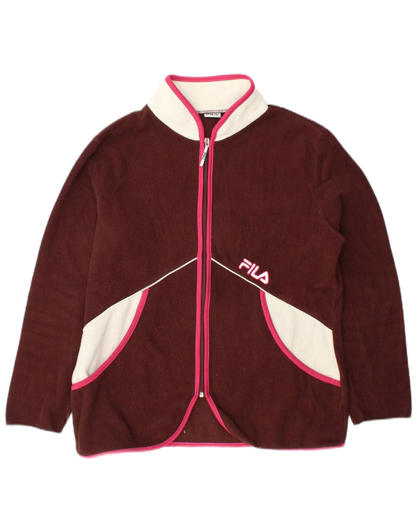 Fila Damen Fleecejacke UK 16 Large Burgund Colourblock