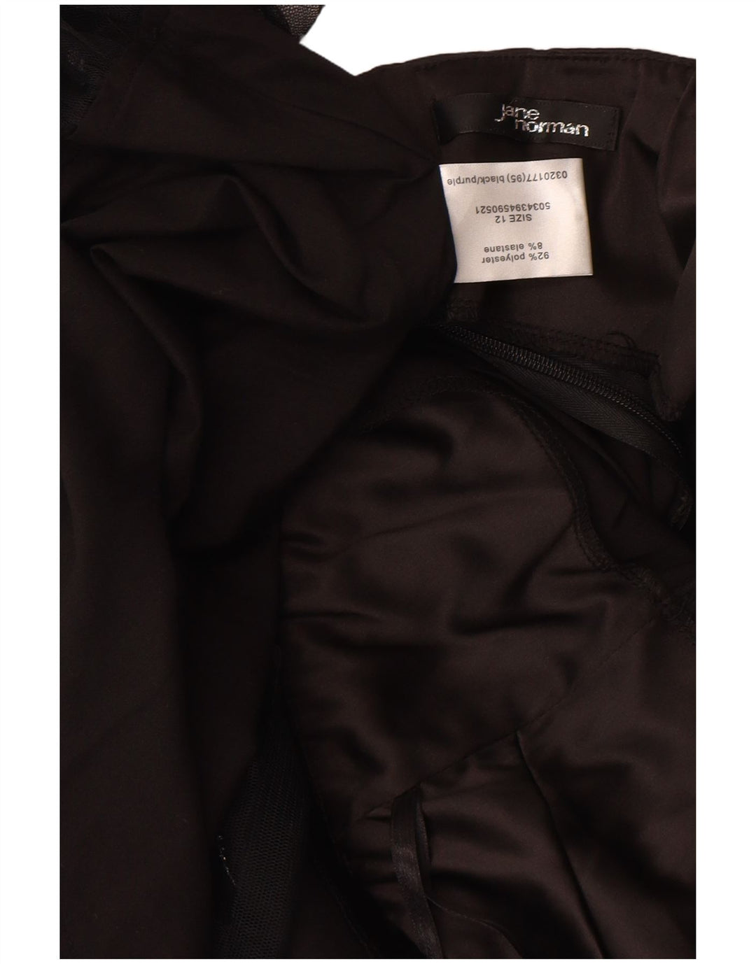 Trägerloses Kleid für Damen von Jane Norman, UK 12, Mittelschwarz, Blumenmuster, Polyester