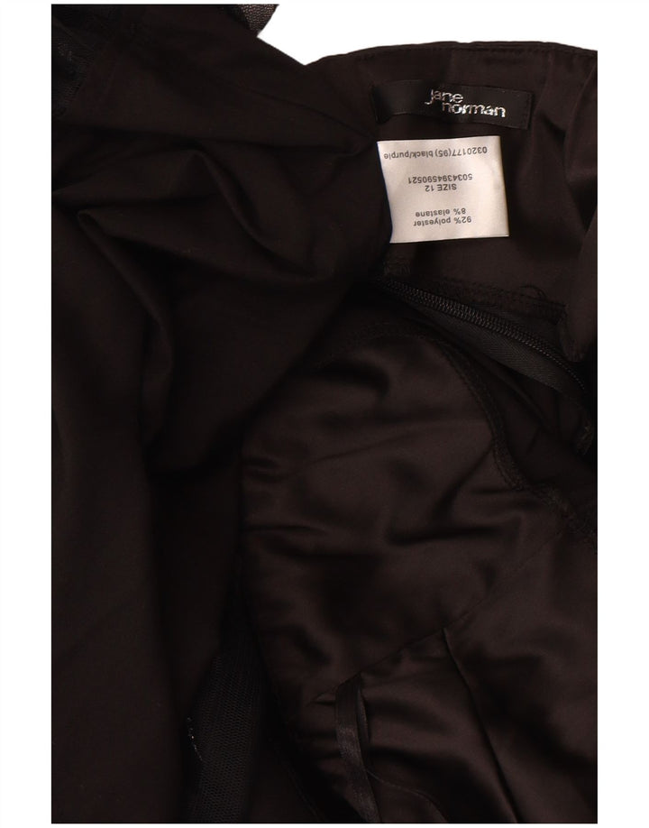 Trägerloses Kleid für Damen von Jane Norman, UK 12, Mittelschwarz, Blumenmuster, Polyester