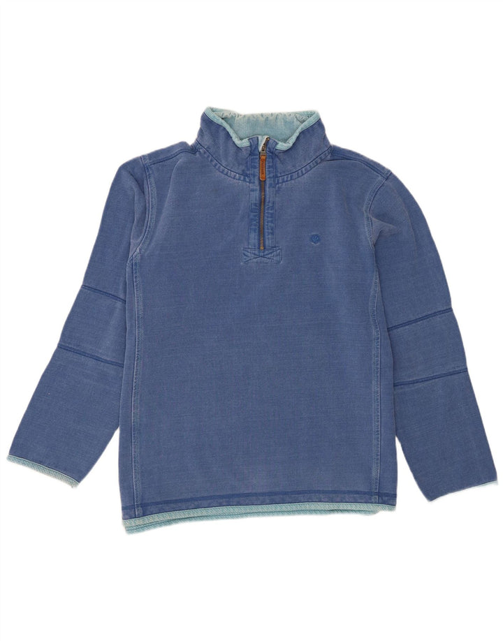 Fat Face Herren-Sweatshirt mit Reißverschluss am Hals, XL, Blau, Baumwolle