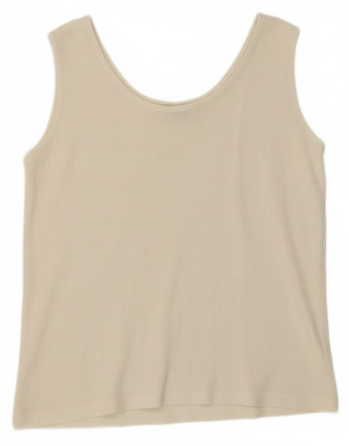 ST. BERNARD Womens Vest Top UK 14/16 Large Off White Cotton
