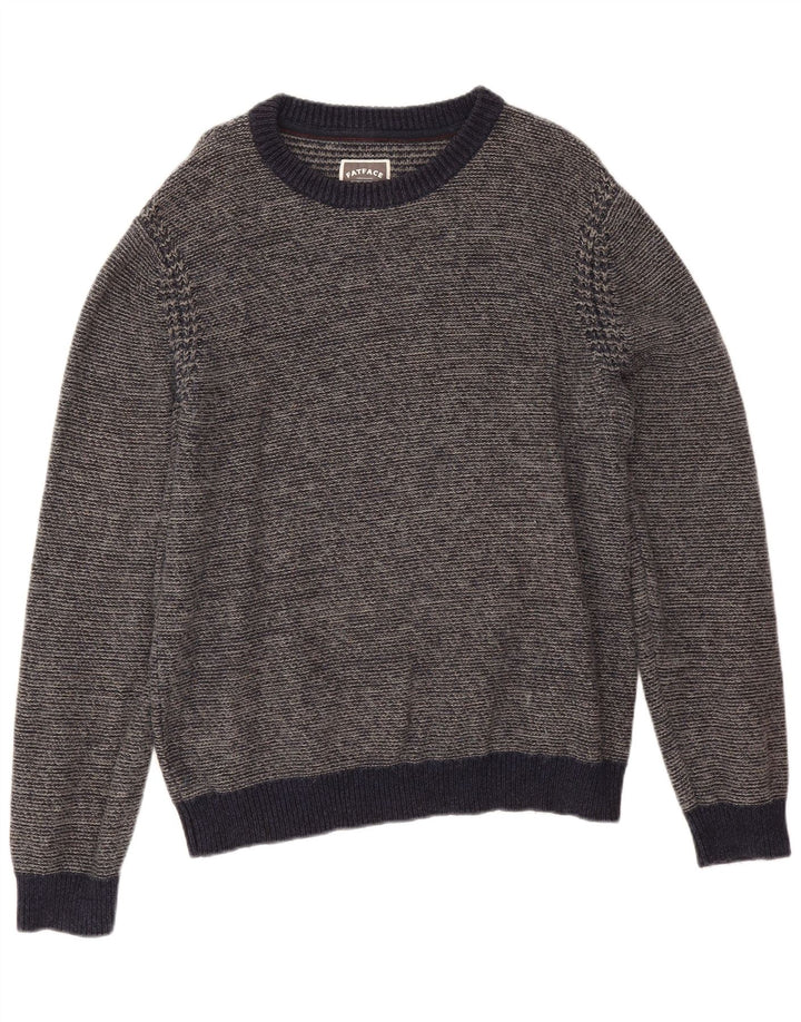 Fat Face Herren-Pullover mit U-Boot-Ausschnitt, Größe L, aus grauer Baumwolle