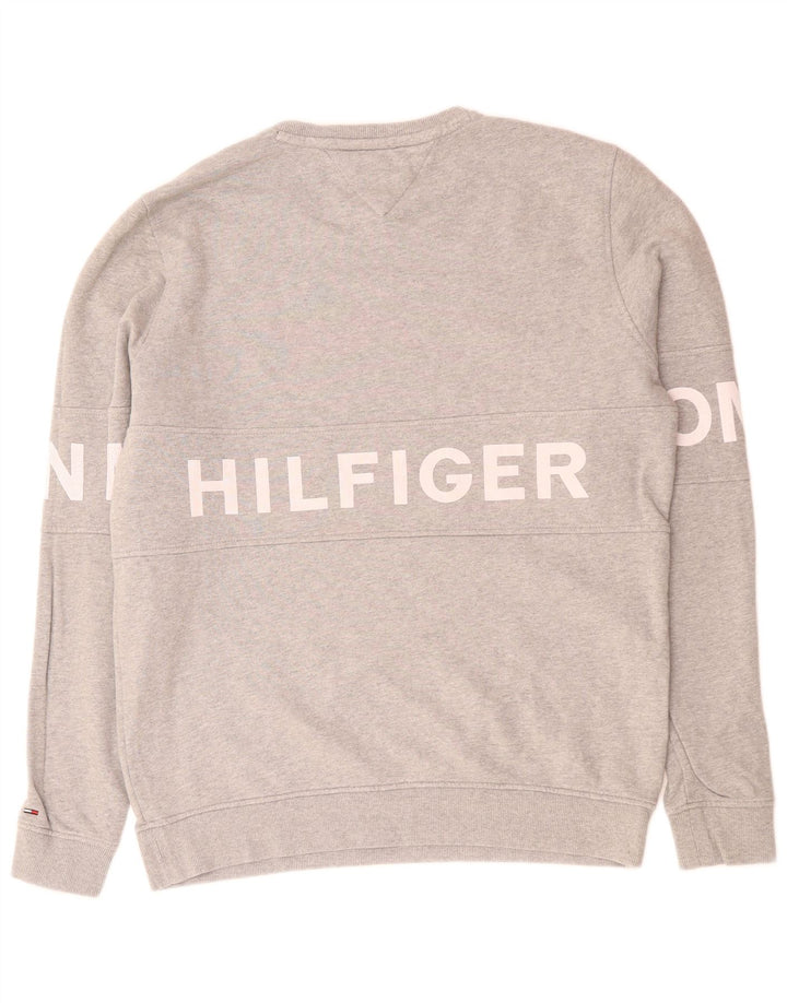 TOMMY HILFIGER Herren Grafik Sweatshirt Pullover XL Grau Baumwolle