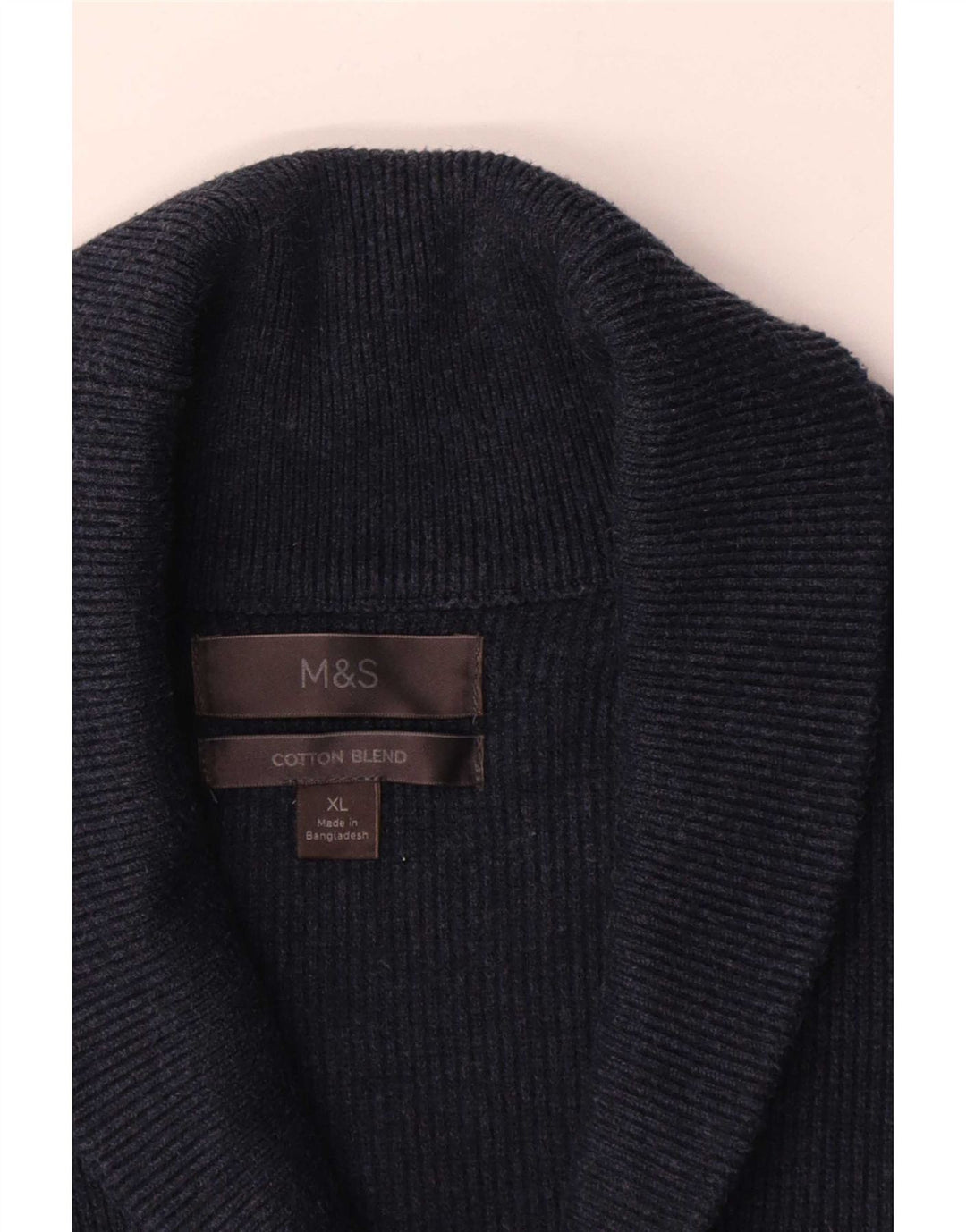 Marks & Spencer Herren-Strickjacke XL aus marineblauer Baumwolle