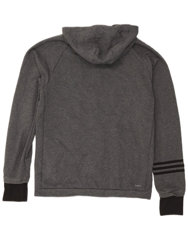 Adidas Herren Climalite Zip Hoodie Pullover Große graue Colourblock-Baumwolle