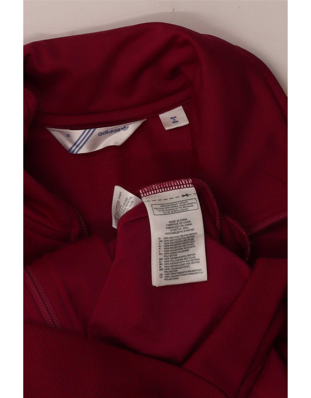 Adidas Damen Grafik-Trainingsanzug-Top-Jacke, EU 38, mittleres Burgunderrot, Polyester